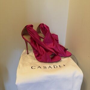Casadei, User: callherkimberly@gmail.com Casadei Fuchsia Satin Draped Stiletto H